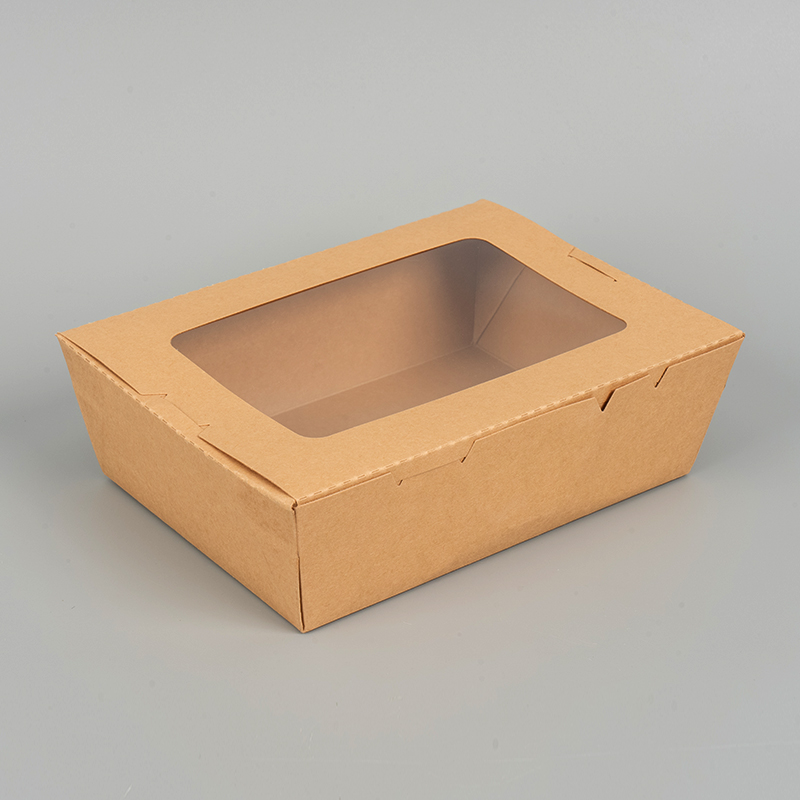 Enkel venster Kraft papieren lunchbox